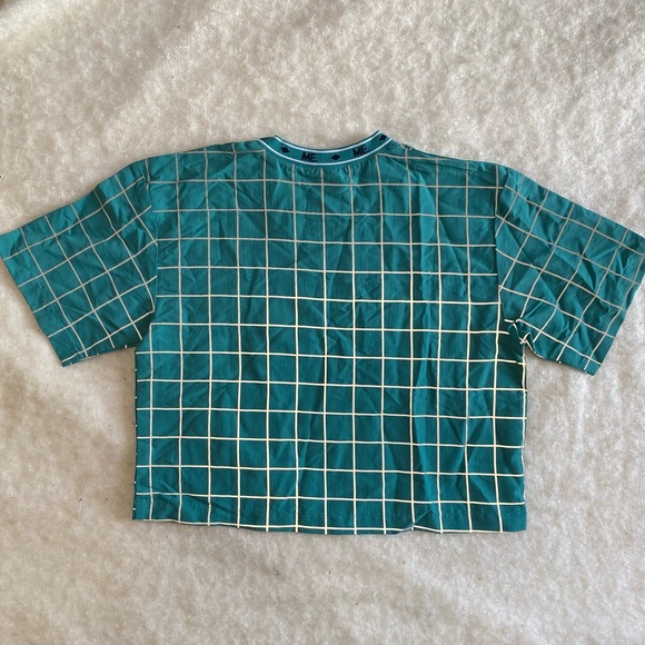 Melody Ehsani 3M Grid Nylon Short Sleeve Shirt Women's Size S/P Teal - Picture 3 of 7